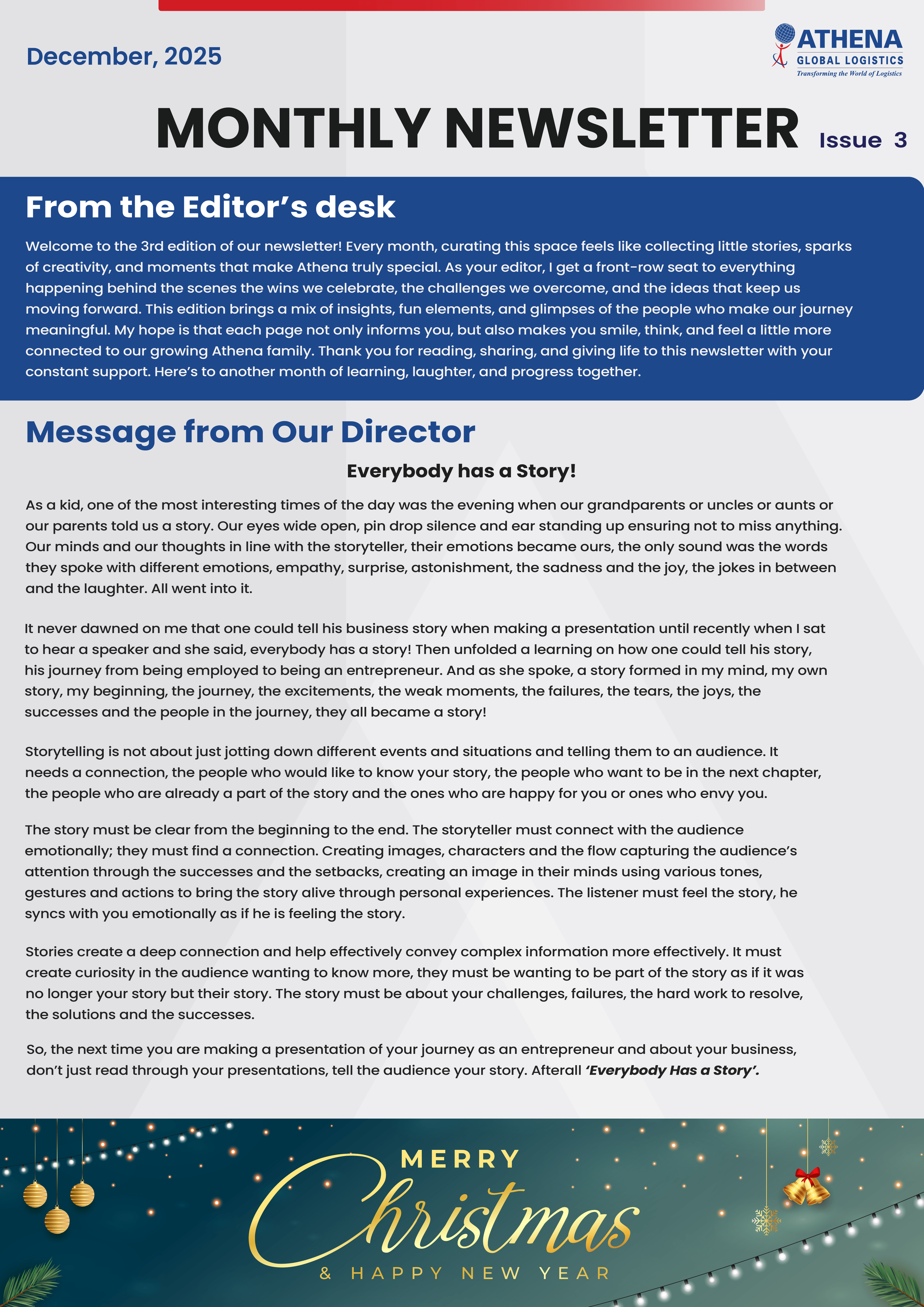 Athena Dispatch: December Issue 3